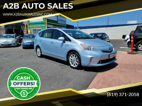 2012 Toyota Prius v for sale at A2B AUTO SALES in Chula Vista CA
