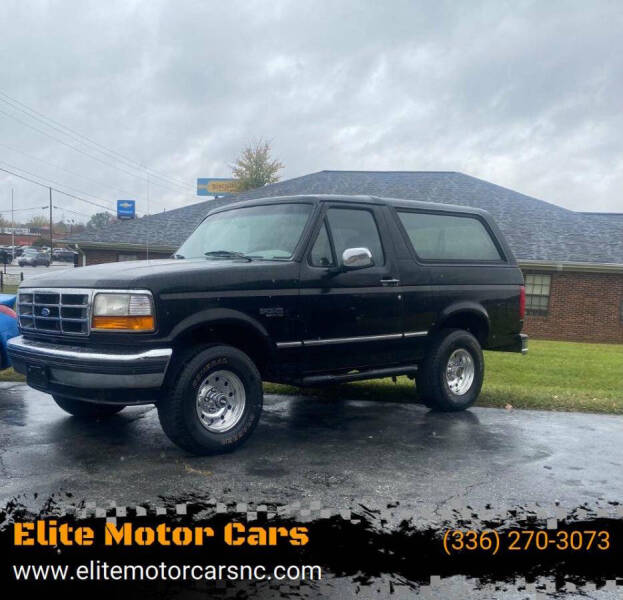 1995 Ford Bronco for sale at Elite Motor Cars in Burlington NC