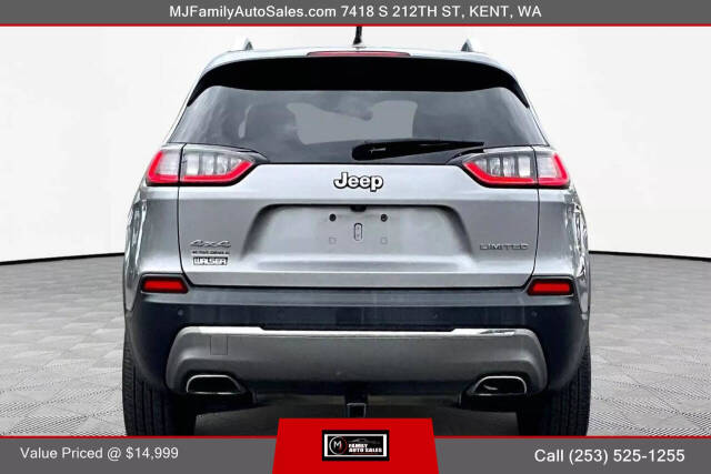 2019 Jeep Cherokee for sale at MJ FAMILY AUTO SALES in Kent, WA