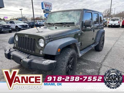 2015 Jeep Wrangler Unlimited for sale at Vance Fleet Services in Guthrie OK