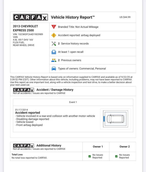 2013 Chevrolet Express 2500