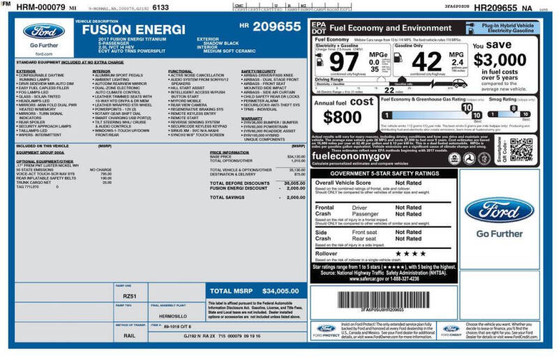 2017 Ford Fusion Energi Titanium