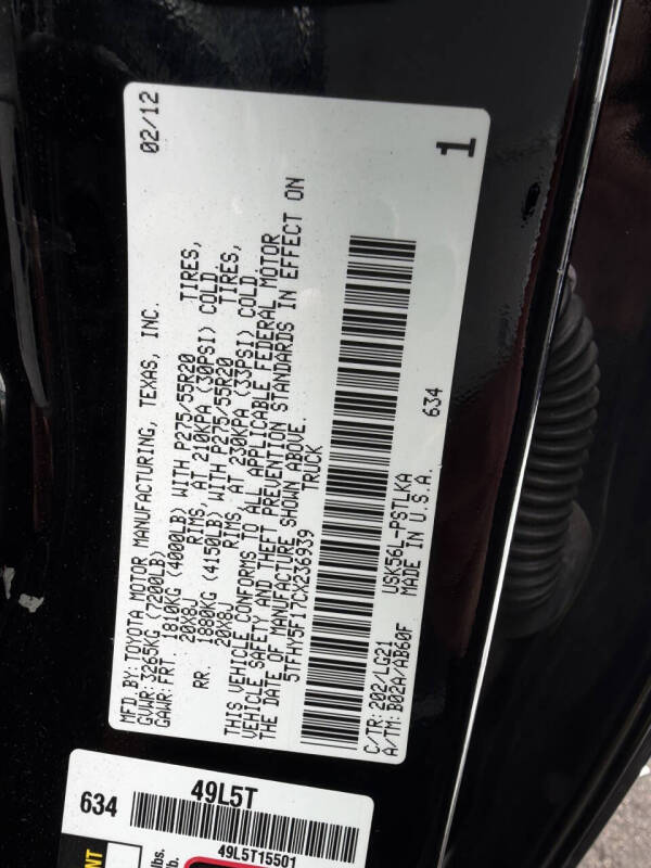 2012 Toyota Tundra Limited