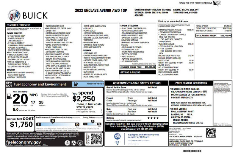 2022 Buick Enclave Avenir