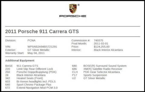 2011 Porsche 911 Carrera GTS