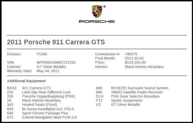 2011 Porsche 911 Carrera GTS