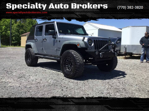 2014 Jeep Wrangler Unlimited for sale at Specialty Auto Brokers in Cartersville GA