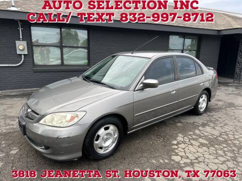 2004 Honda Civic for sale at Auto Selection Inc. in Houston TX