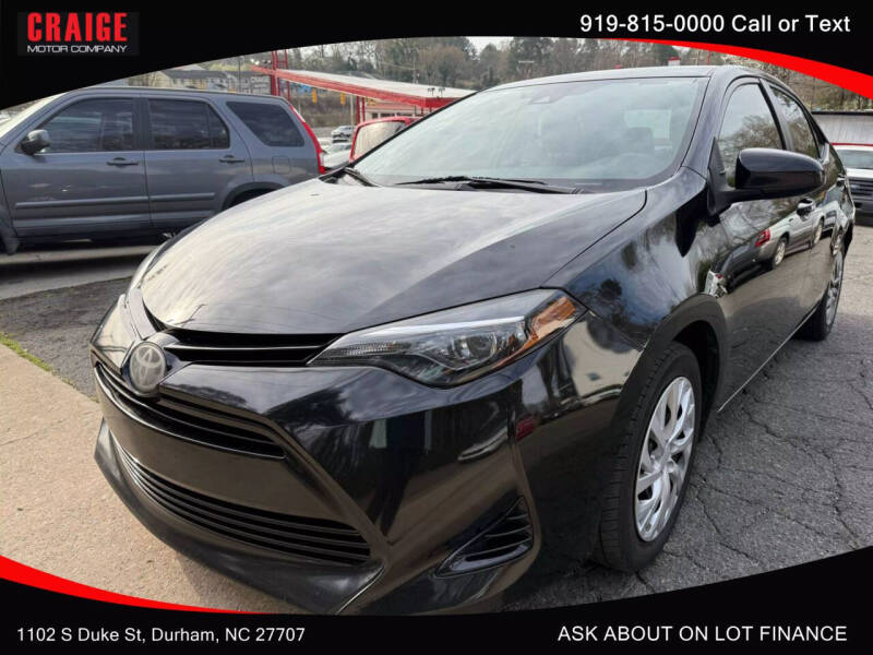 2017 Toyota Corolla for sale at CRAIGE MOTOR CO in Durham NC