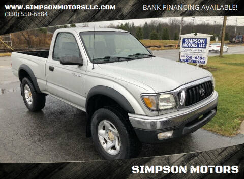 2003 Toyota Tacoma for sale at SIMPSON MOTORS in Youngstown OH