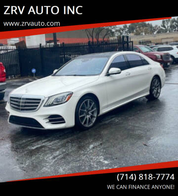 2020 Mercedes-Benz S-Class for sale at ZRV AUTO INC in Brea CA