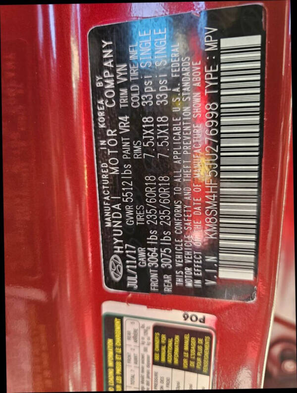 2018 Hyundai Santa Fe SE