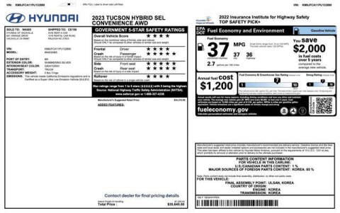 2023 Hyundai Tucson Hybrid SEL Convenience