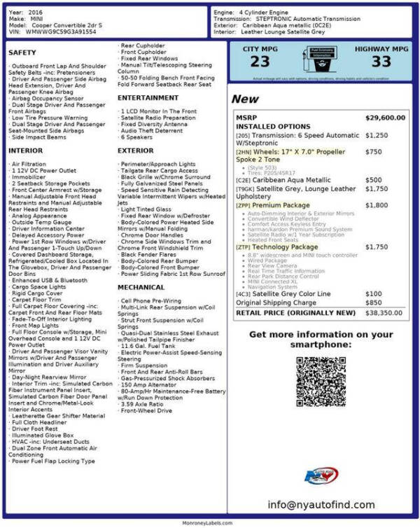 2016 MINI Convertible Cooper S