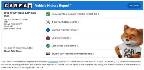 2018 Chevrolet Express 2500