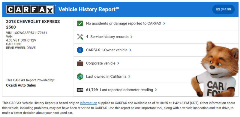 2018 Chevrolet Express 2500