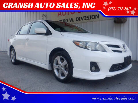 2013 Toyota Corolla for sale at CRANSH AUTO SALES, INC in Arlington TX