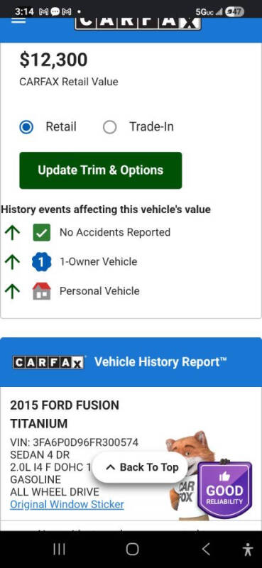 2015 Ford Fusion Titanium
