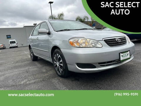 2007 Toyota Corolla for sale at SAC SELECT AUTO in Sacramento CA