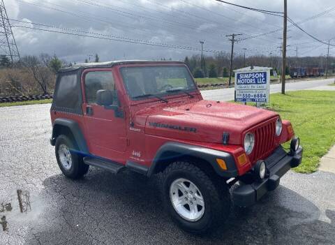 2005 Jeep Wrangler for sale at SIMPSON MOTORS in Youngstown OH