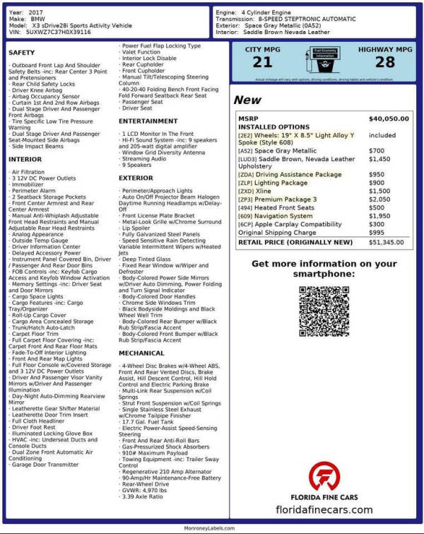 2017 BMW X3 sDrive28i