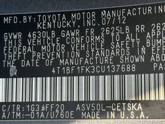 2012 Toyota Camry SE