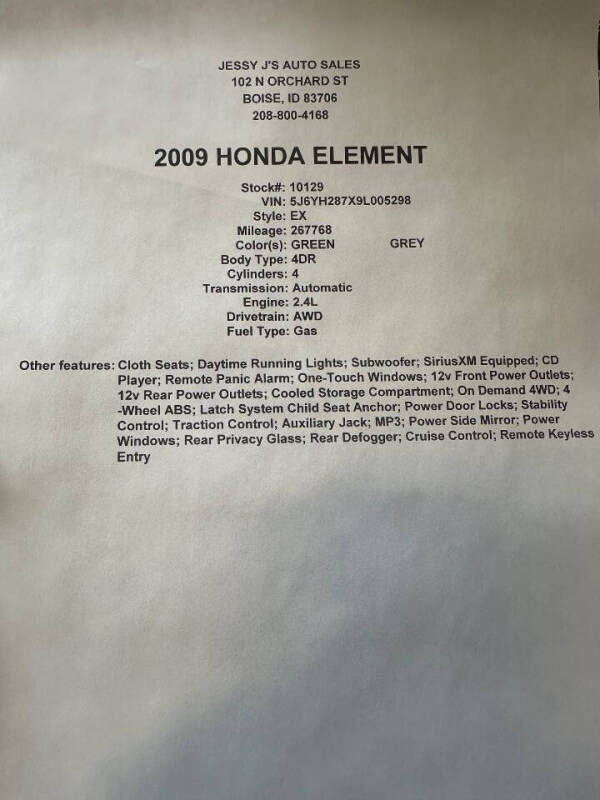 2009 Honda Element EX