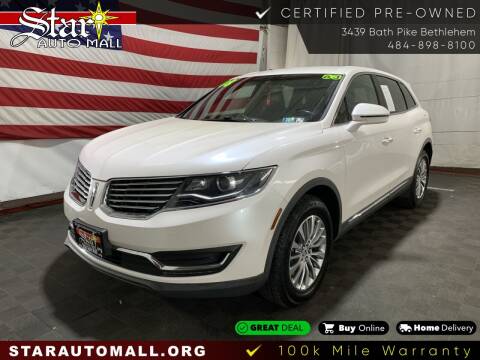 2018 Lincoln MKX for sale at STAR AUTO MALL 512 in Bethlehem PA
