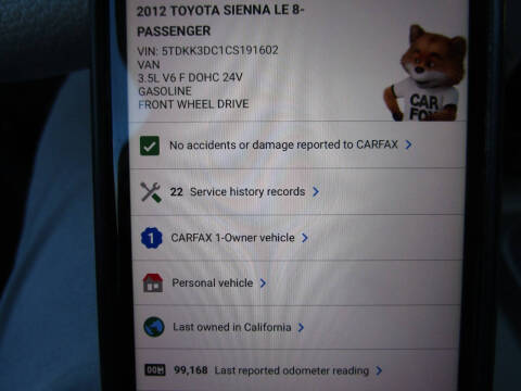 2012 Toyota Sienna LE 8-Passenger