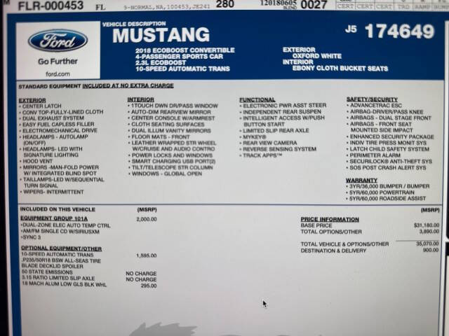 2018 Ford Mustang EcoBoost
