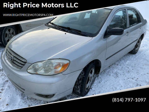 2003 Toyota Corolla for sale at Right Price Motors LLC in Cranberry Twp PA