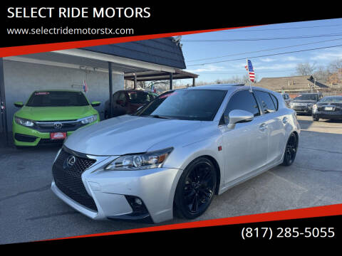 2013 Lexus CT 200h for sale at SELECT RIDE MOTORS in Arlington TX