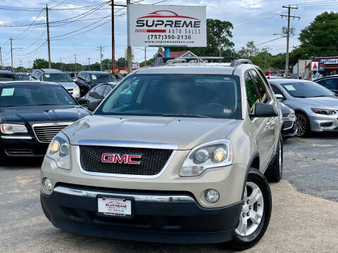 2012 GMC Acadia for sale at Supreme Auto Sales in Chesapeake VA