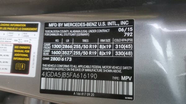 2015 Mercedes-Benz M-Class ML 350