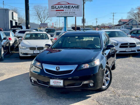 2013 Acura TL for sale at Supreme Auto Sales in Chesapeake VA