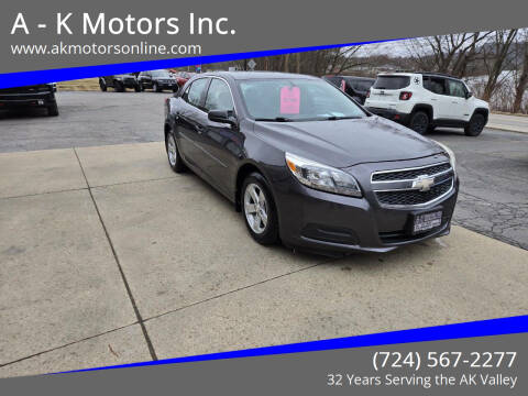 2013 Chevrolet Malibu for sale at A - K Motors Inc. in Vandergrift PA