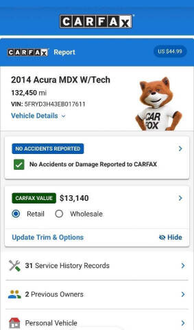 2014 Acura MDX w/Tech