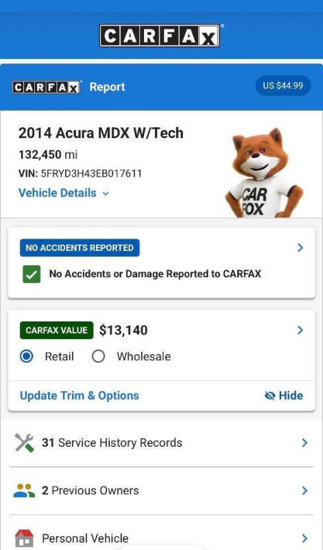 2014 Acura MDX w/Tech