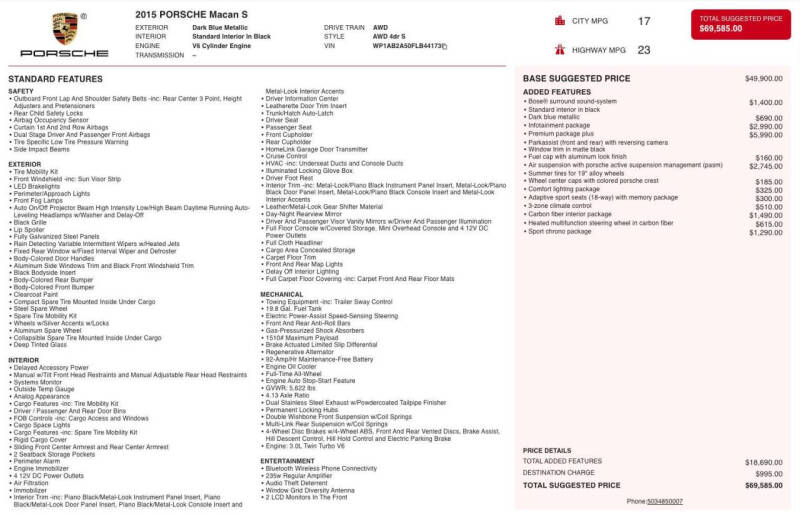 2015 Porsche Macan S
