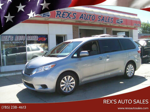2017 Toyota Sienna for sale at Rex's Auto Sales in Junction City KS