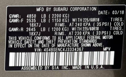 2018 Subaru Outback 3.6R Limited