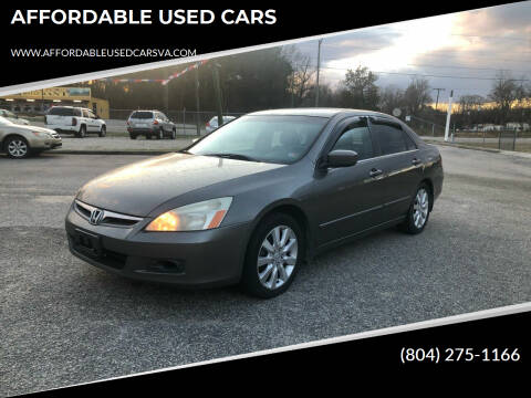 2006 Honda Accord for sale at AFFORDABLE USED CARS in North Chesterfield VA