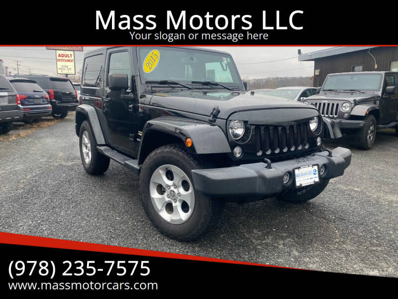 2015 Jeep Wrangler for sale at Mass Motors LLC in Worcester MA