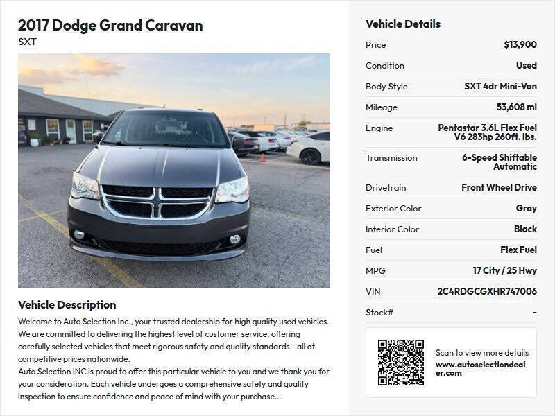 2017 Dodge Grand Caravan SXT