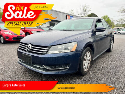 2012 Volkswagen Passat for sale at Carpro Auto Sales in Chesapeake VA