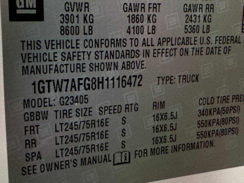 2017 GMC Savana 2500