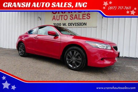 2010 Honda Accord for sale at CRANSH AUTO SALES, INC in Arlington TX