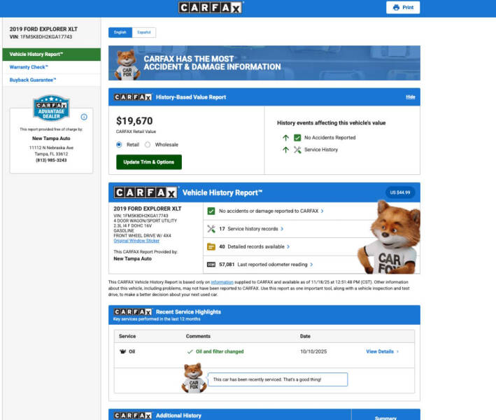 2019 Ford Explorer XLT