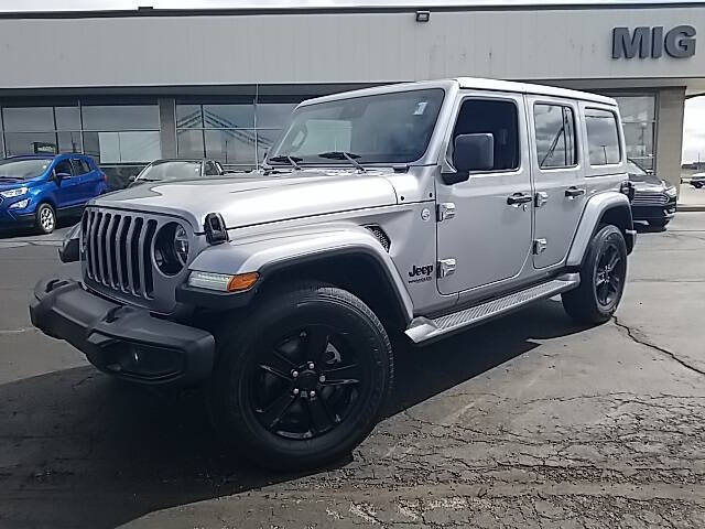 Used 2019 Jeep Wrangler Unlimited Sahara with VIN 1C4HJXEG2KW660409 for sale in Bellefontaine, OH