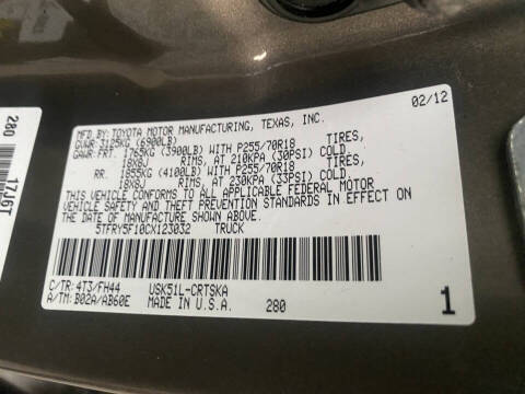 2012 Toyota Tundra Grade